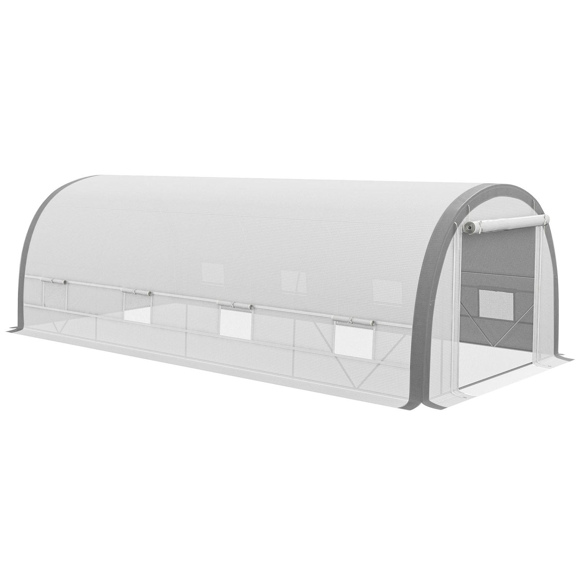 Serre tunnel blanche de 6 x 3 m à double porte zippée, pour les semis et les cultures du potager