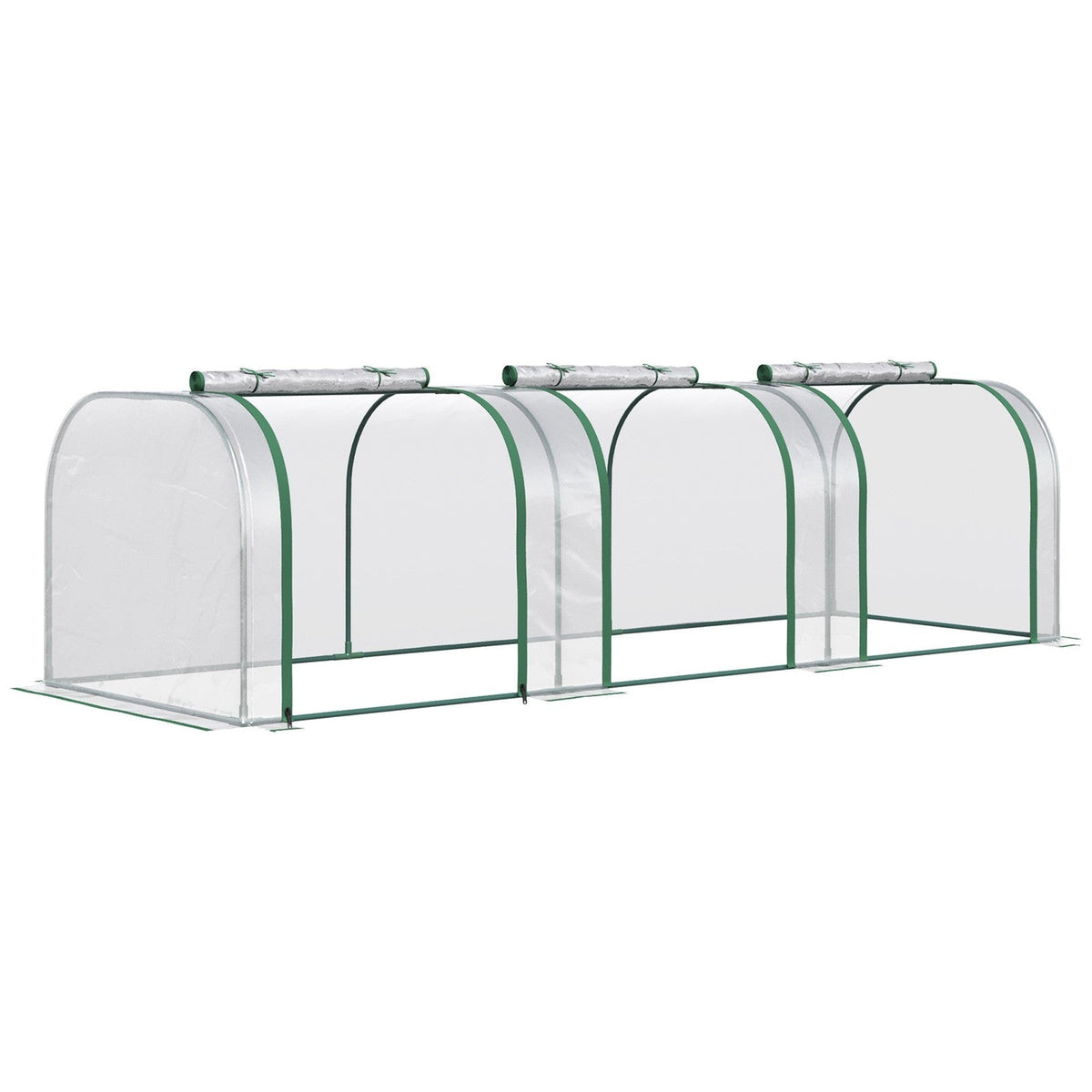 Mini serre tunnel transparente de 295 x 100 cm à portes zippées, pour abriter un rang de fraisiers