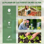 Montage illustrant la récolte de fruits, la culture des fleurs et des légumes
