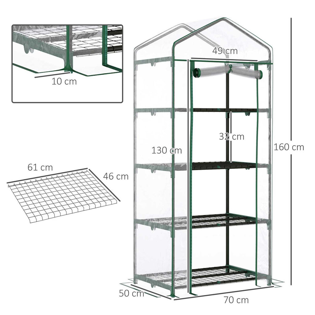 Dimensions de la serre de balcon : 70 x 50 x 160 cm