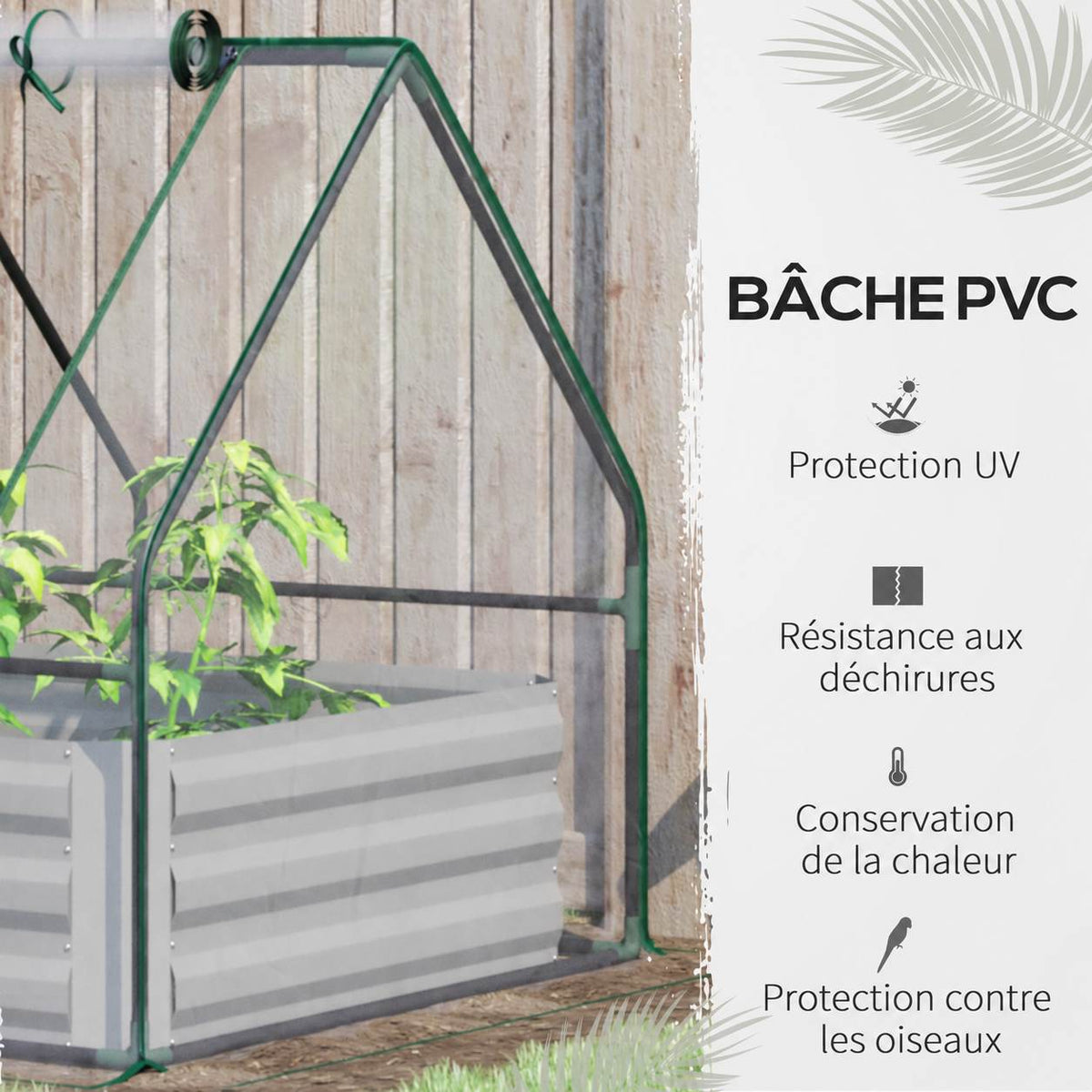 Housse transparente du carré potager et présentation du cadre