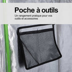 Poche grillagée de rangement à l’intérieur de la chambre de culture