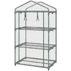 Mini serre transparente vide avec porte fermée