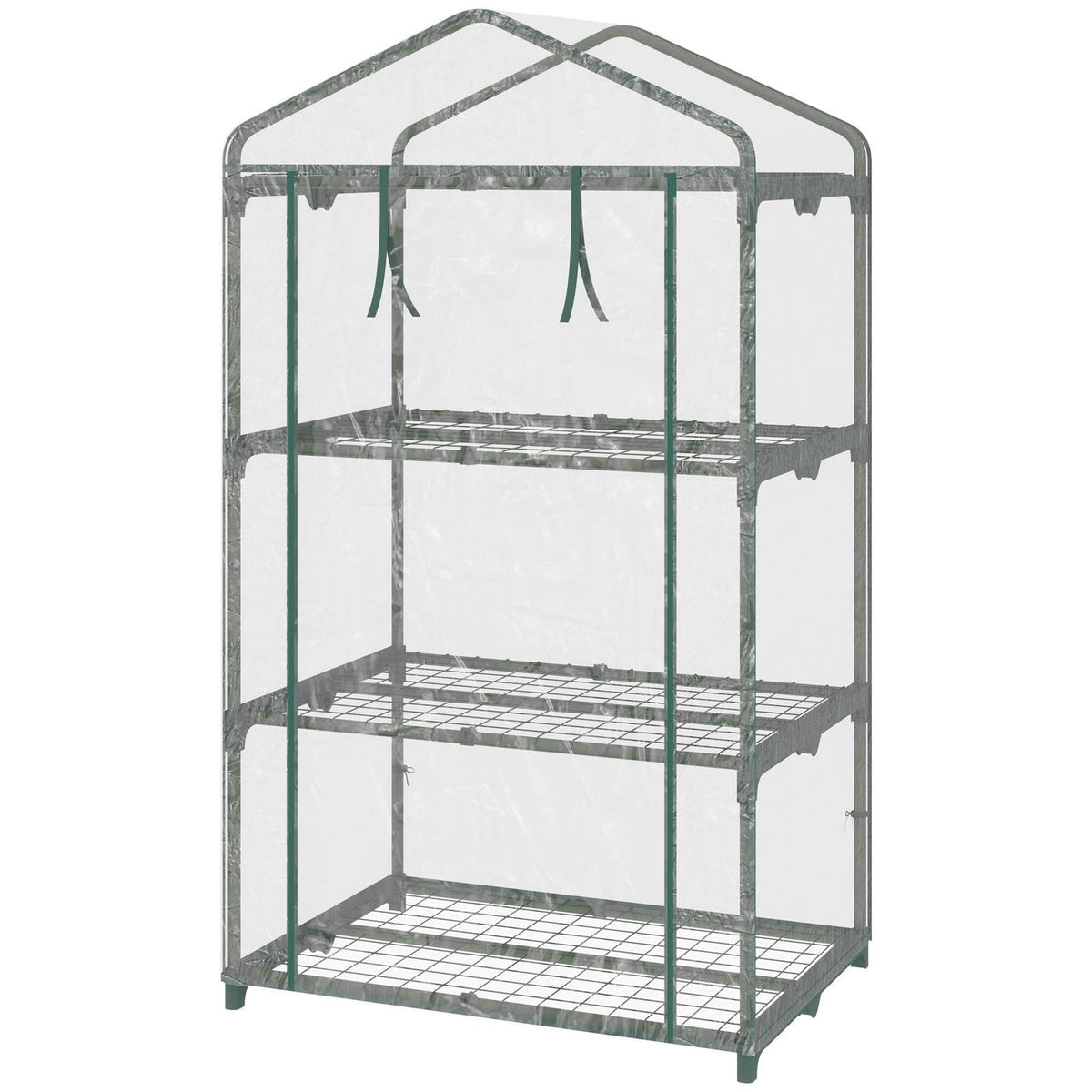 Mini serre transparente vide avec porte fermée