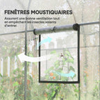 Fenêtre à moustiquaire de la serre tunnel transparente