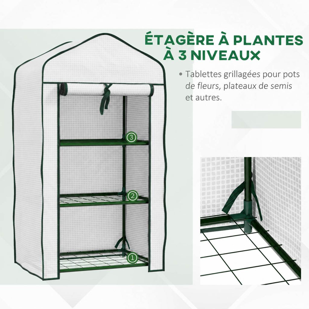 Trois niveaux grillagés de la mini serre blanche
