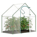 Serre transparente avec plantes et porte à fermeture éclair