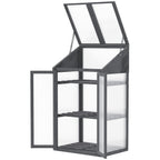 Armoire serre grise ouverte vue de côté