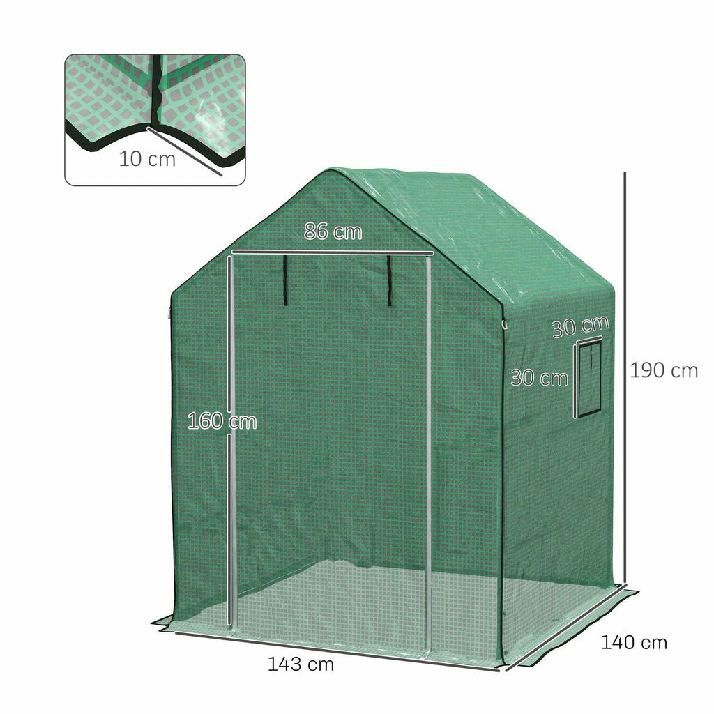 Dimensions de la housse verte : 143 × 140 × 190 cm