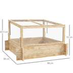 Dimensions du carré potager avec serre : 98 × 98 cm