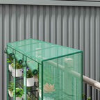 Vue en hauteur du toit de la serre de balcon verte installée sur une terrasse