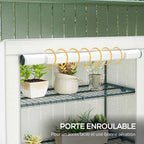 Détail de la porte enroulable de la serre de balcon blanche