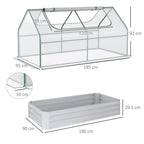 Dimensions de la serre transparente et du bac potager