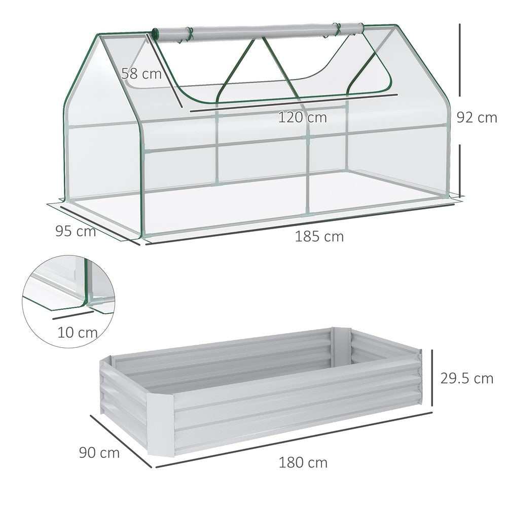 Dimensions de la serre transparente et du bac potager