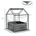 Dimensions du carré potager avec serre : 70 × 70 × 90 cm