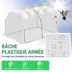 Présentation de la housse blanche quadrillée de la mini-serre