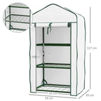 Dimensions de la mini serre blanche : 59 × 39 × 127 cm