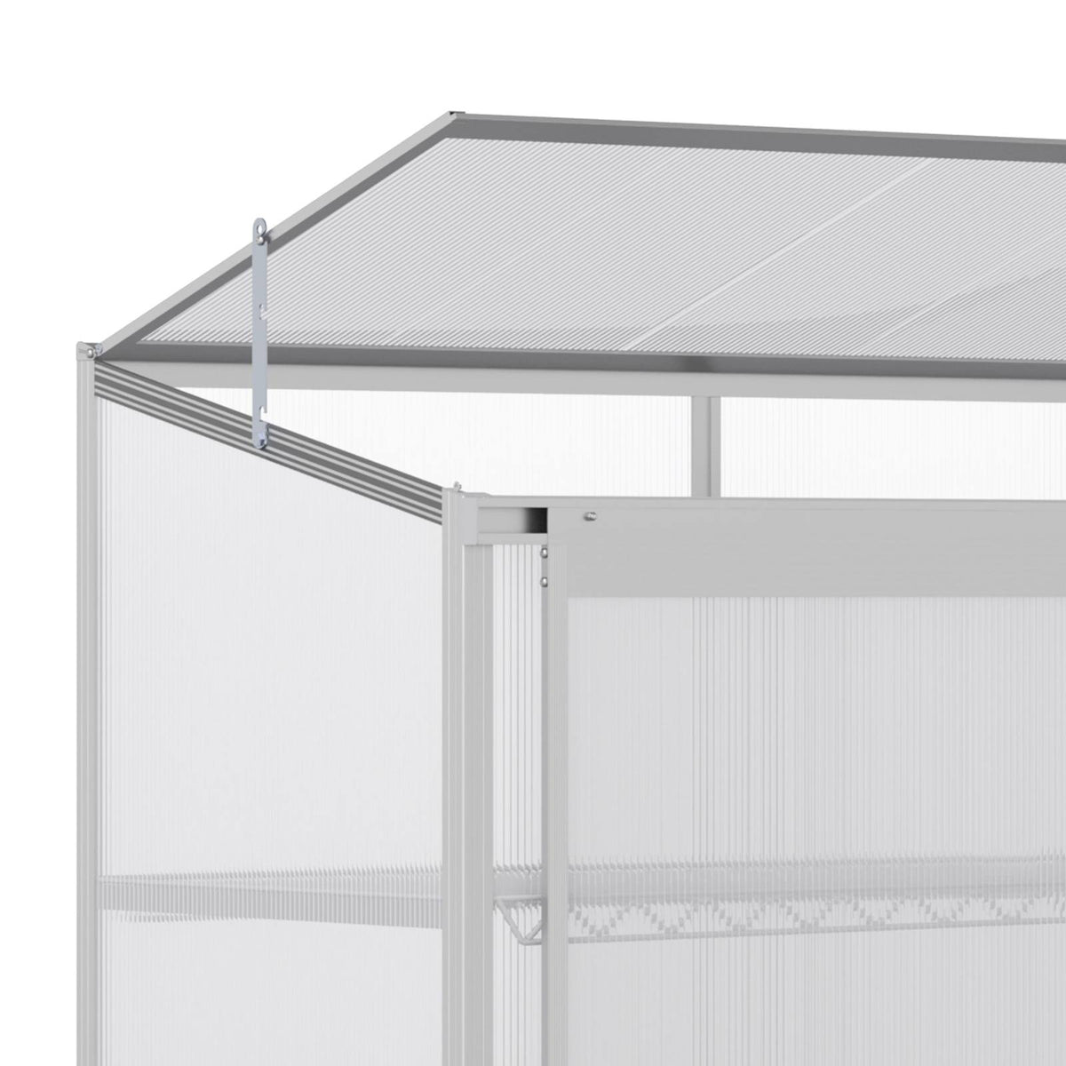 Support maintenant le toit de la serre de balcon ouvert