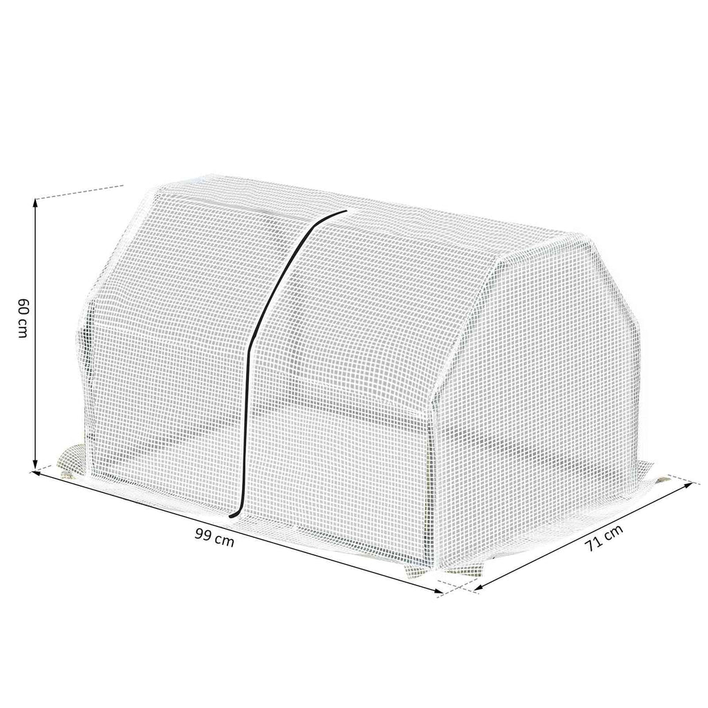 Dimensions de la mini-serre blanche : 99 x 71 x 60 cm