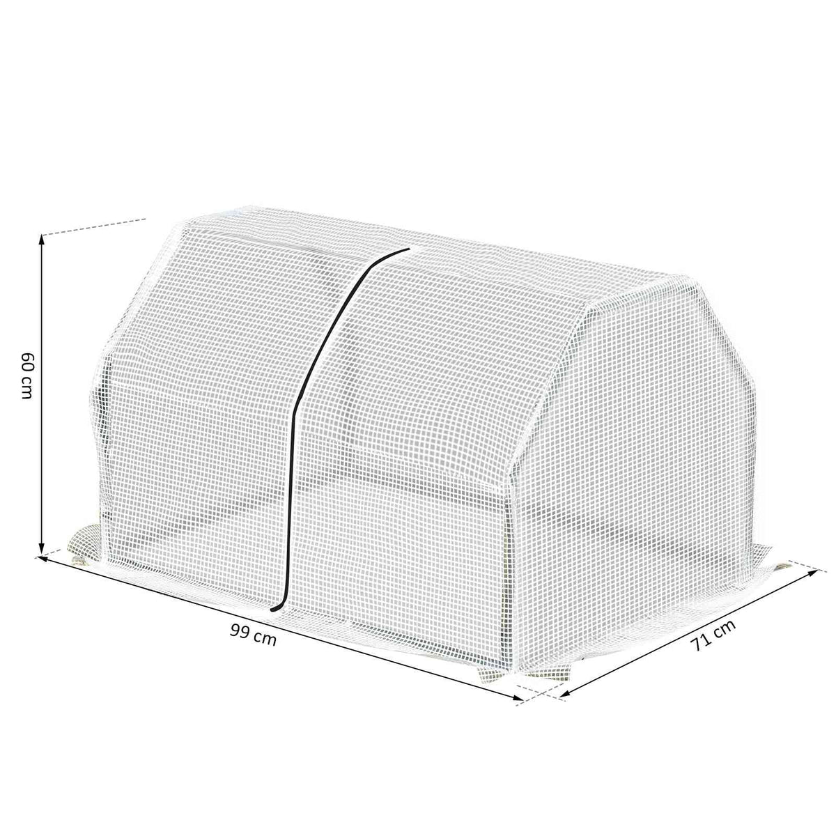Dimensions de la mini-serre blanche : 99 x 71 x 60 cm