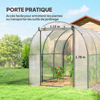 Serre tunnel avec dimensions de la porte enroulable