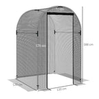 Dimensions de la cage fruitière : 120 × 120 × 188 cm