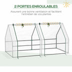 Présentation des deux portes enroulables de la mini-serre blanche