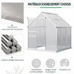 Panneaux en polycarbonate et profilés en aluminium de la serre