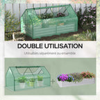 Illustration du bac potager et de la serre utilisés séparément