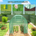 Serre verte au potager et présentation des fixations au sol