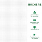 Quadrillage de la bâche blanche de la mini-serre