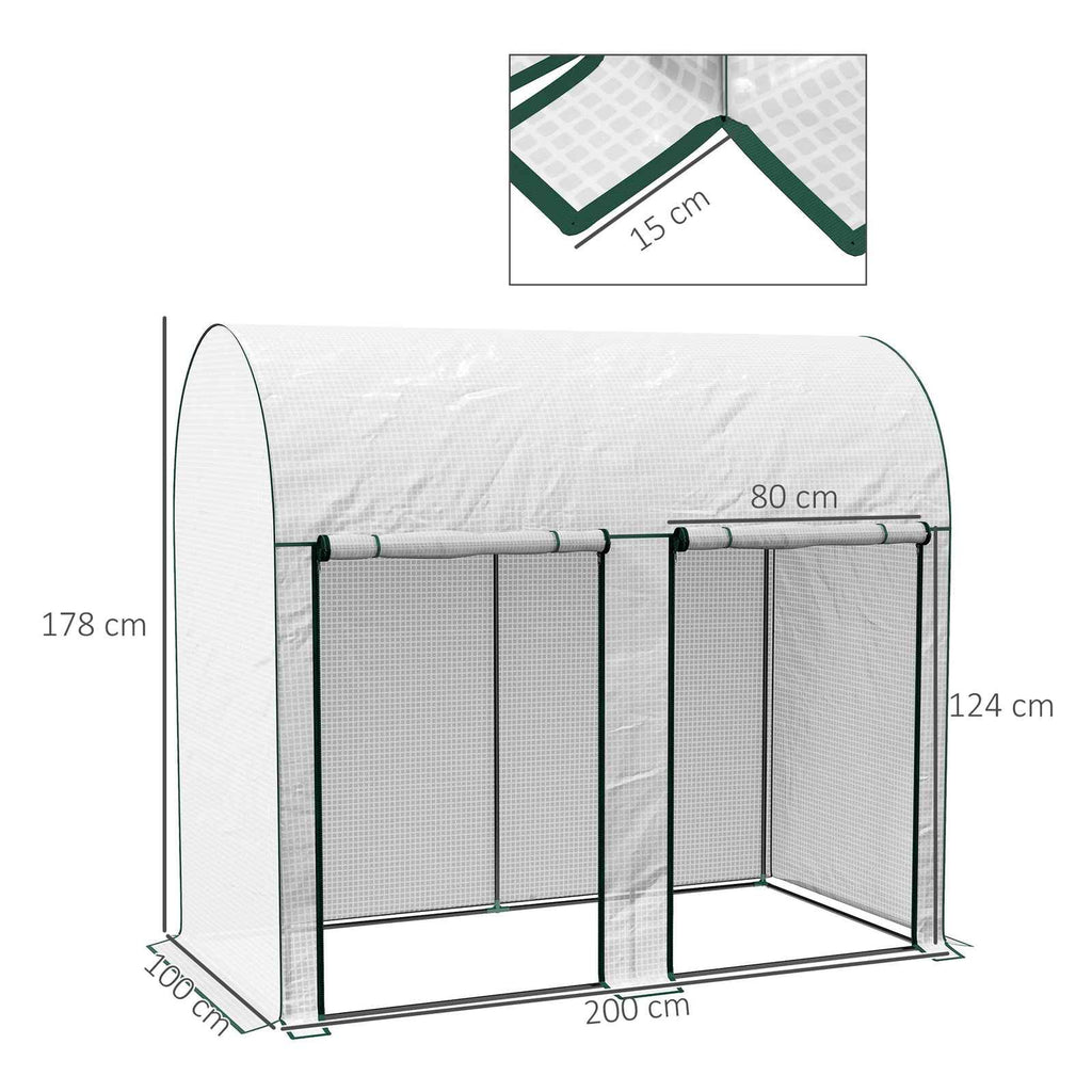 Dimensions de la serre blanche : 200 × 100 × 178 cm
