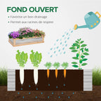 Illustration du fond ouvert et du drainage du bac potager