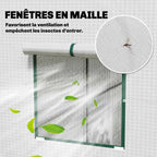 Fenêtre à moustiquaire de la serre à tomates blanche