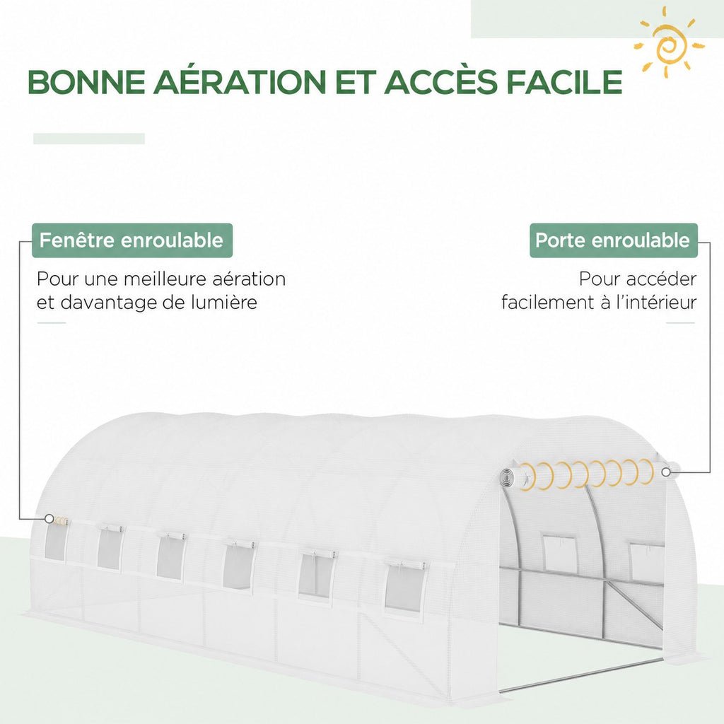 Présentation de la porte et des fenêtres enroulables de la bâche blanche