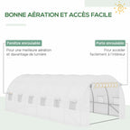 Présentation de la porte et des fenêtres enroulables de la bâche blanche