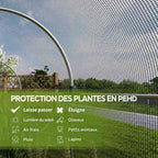 Gros plan du filet noir de protection des cultures