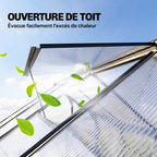 Lucarne de toit relevée sur la serre gris foncé