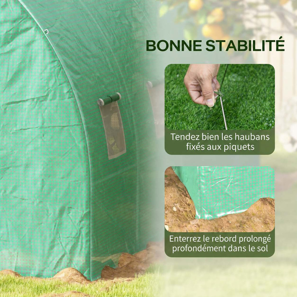 Détails des cordes d’ancrage et du bord de housse verte