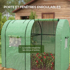 Détail d’une porte enroulée et des fenêtres de serre