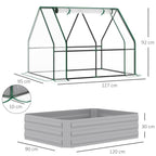 Dimensions du carré potager argenté et de sa housse de serre