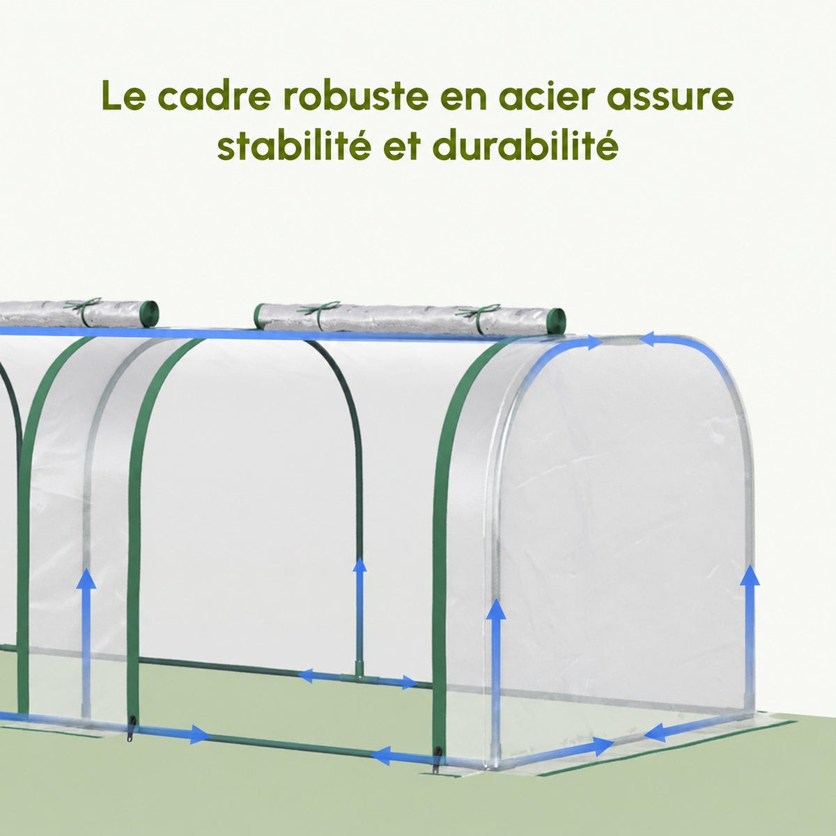 Illustration de l’armature de la mini serre tunnel