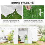Serre blanche avec détails des piquets et du bord de housse