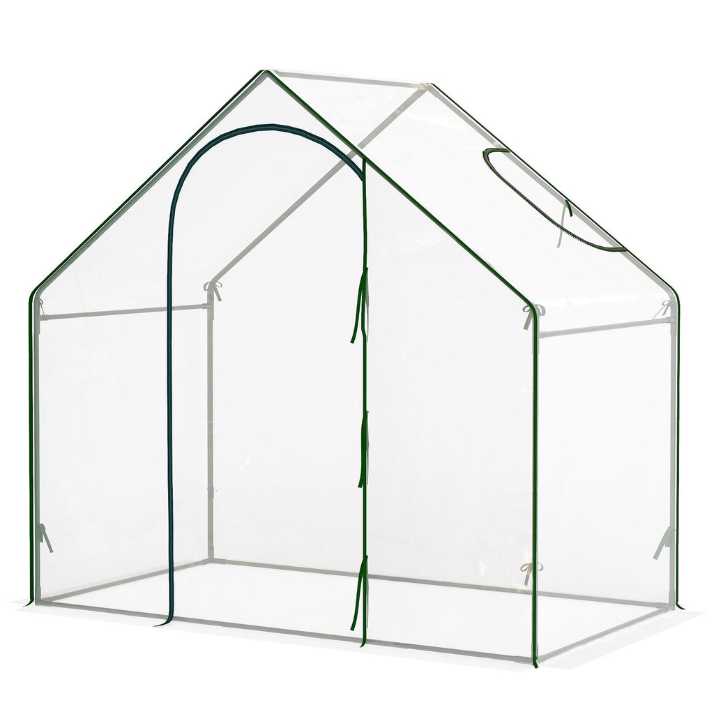 Serre transparente vide avec porte enroulée