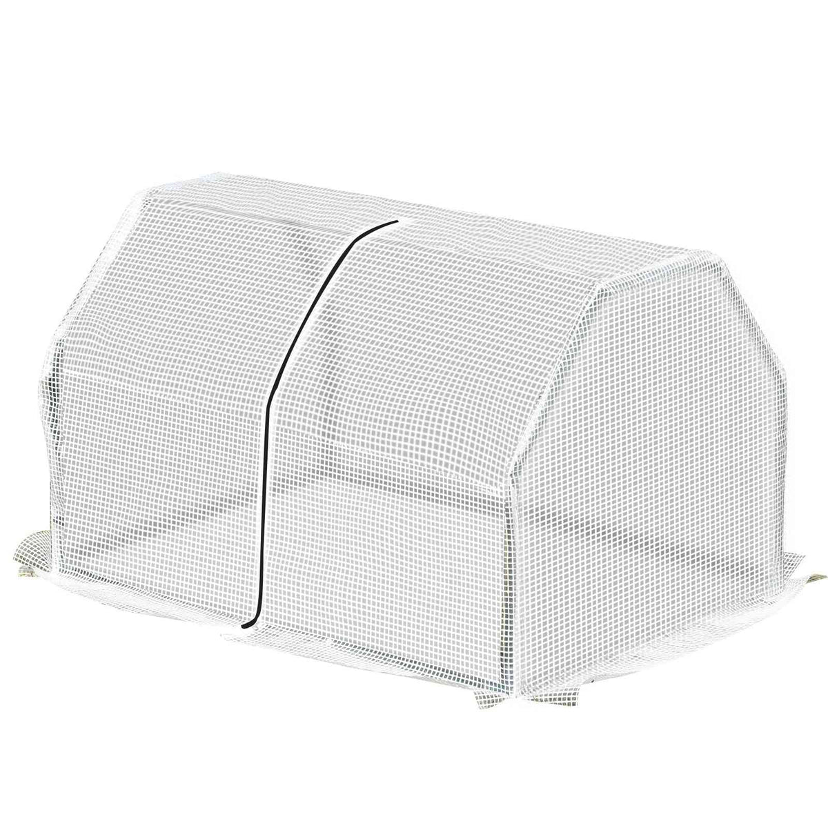 Mini-serre blanche vide avec sa porte fermée
