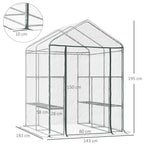 Dimensions de la serre transparente : 143 x 143 x 195 cm