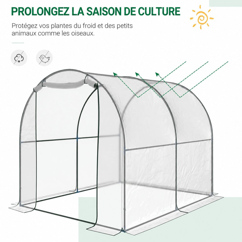 Présentation de la housse transparente de la serre tunnel