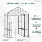 Présentation de la bâche transparente et du cadre de la petite serre
