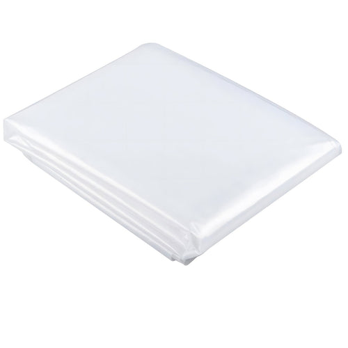 Bâche translucide de protection pliée sur fond blanc