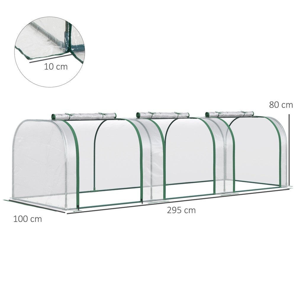 Dimensions de la mini serre : 295 × 100 × 80 cm